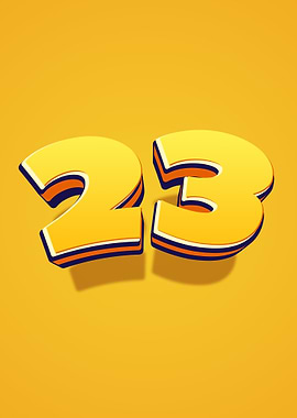 Bold 3D Number 23