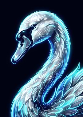 Glowing Swan Portrait