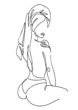 Minimalist Line Art of Woman