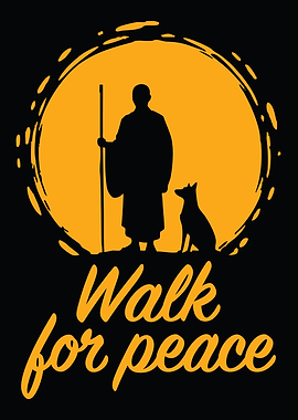 Walk for Peace Monk and Dog