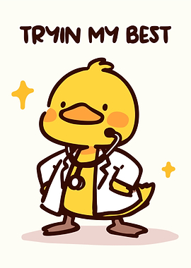 Cute Duck Doctor Trying Best