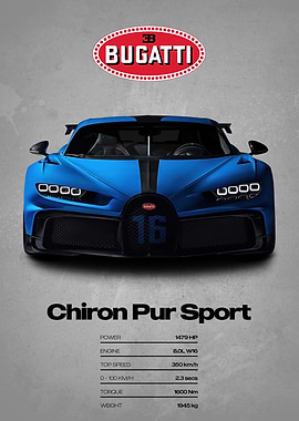 Bugatti Chiron Pur Sport Poster