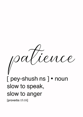 Patience Definition black and white