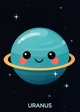 Cute Cartoon Uranus Planet