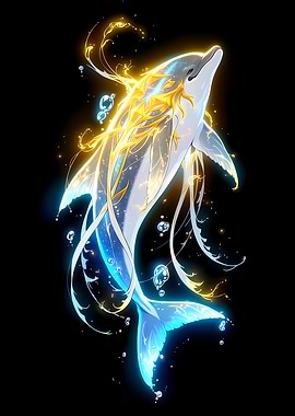 Magical Glowing Dolphin