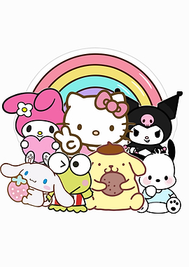Sanrio Characters with Rainbow
