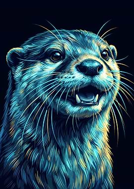 Close-up of a stylized otter