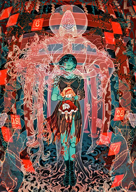 Ethereal Figure Holding a Doll