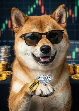 Shiba Inu with Sunglasses and Diamond