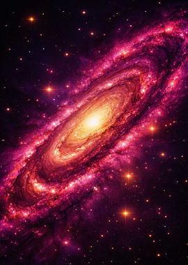 Spiral galaxy with cosmic swirl