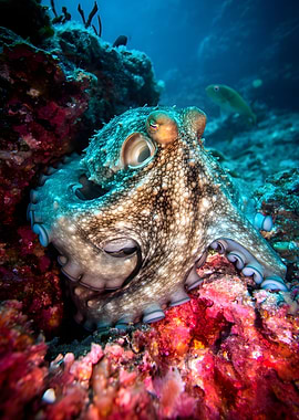Octopus on Coral Reef