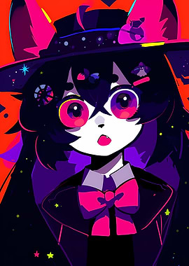 Anime Witch Character with Big Eyes