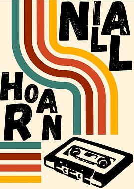 Retro Cassette Tape and Rainbow Design