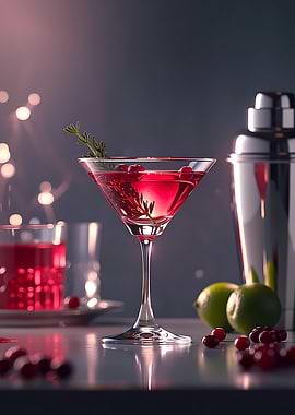 Cranberry Martini with Garnish