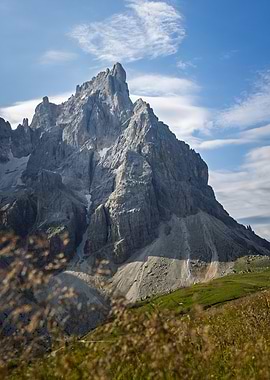 Majestic Mountain Peak Under Blue Sky - Cima Costazza
