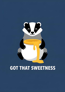 Got That Sweetness Cute Badger with Honey Pot