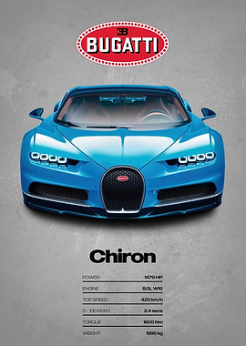 Bugatti Chiron car poster