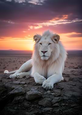 White Lion at Sunset
