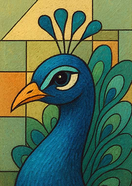 Stylized Peacock Portrait