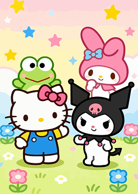 Sanrio Characters in a Field
