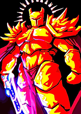 Fiery Knight with Glowing Sword