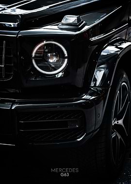 Black Mercedes G63 Front Detail Poster
