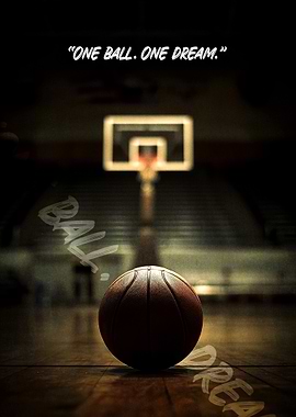 Basketball Court with Inspirational Quote