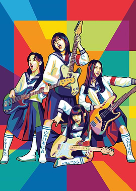 Japanese Schoolgirls Playing Guitars