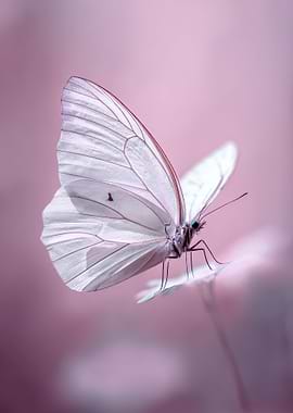 Delicate White Butterfly