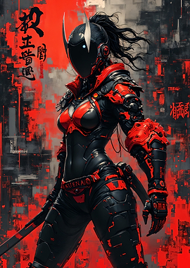 Cyberpunk Samurai Warrior