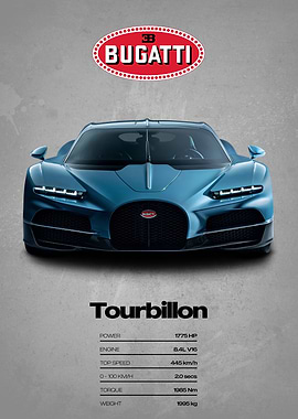 Bugatti Tourbillon Car Poster