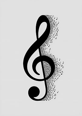 Treble Clef with Musical Notes