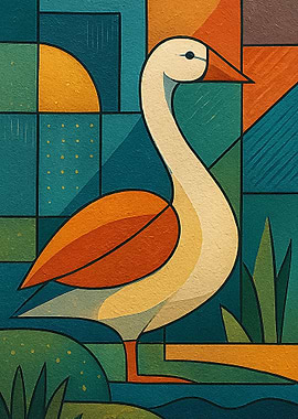 Geometric Goose Painting