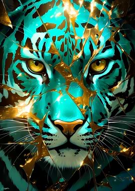 Tiger Face Gold Cracks