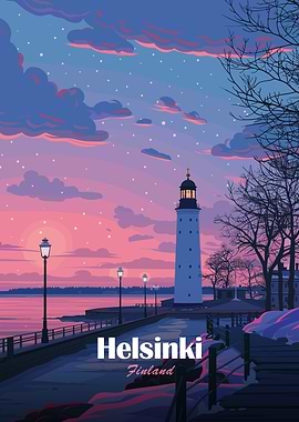 Helsinki Lighthouse at Sunset