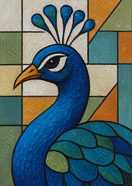 Stylized Peacock Portrait