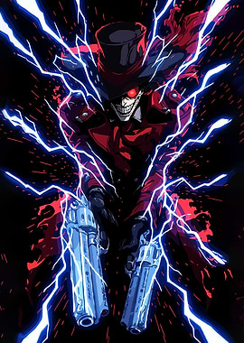 Anime Vampire with Guns and Lightning