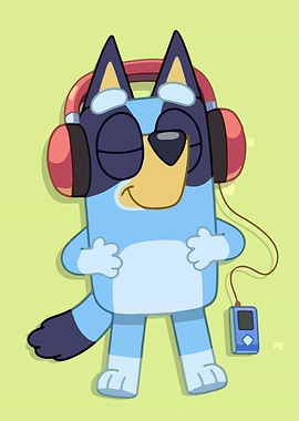 Bluey Listening to Music