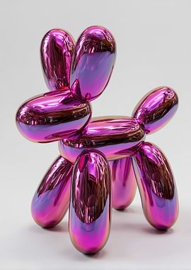 Pink Balloon Dog Sculpture