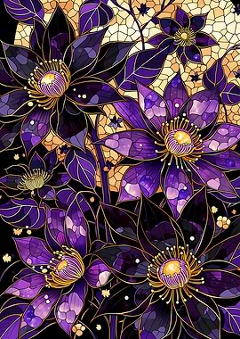 Stained Glass Floral Art