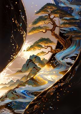 Abstract Japanese Landscape