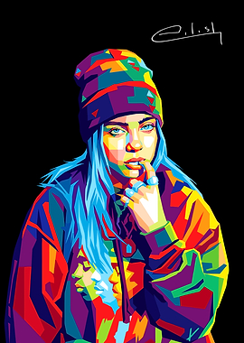 Billie Eilish Pop Art Portrait