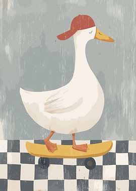 Goose on a Skateboard