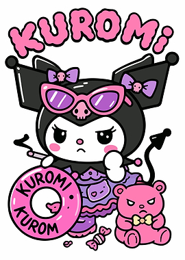 Kuromi with Sunglasses and Teddy Bear