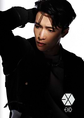EXO Lay Black Outfit Fashion Shoot