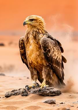 Majestic Eagle in Desert Landscape