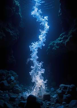 Bioluminescent Underwater Phenomenon