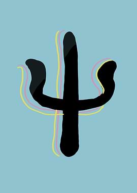 Black Cactus with Colorful Outline 21 Pilots