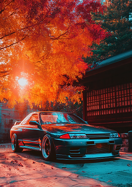 Nissan Skyline R32 in Autumn