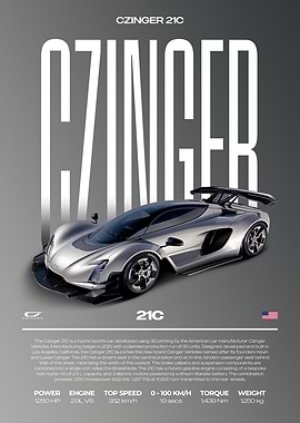 Czinger 21C Hypercar Car Poster